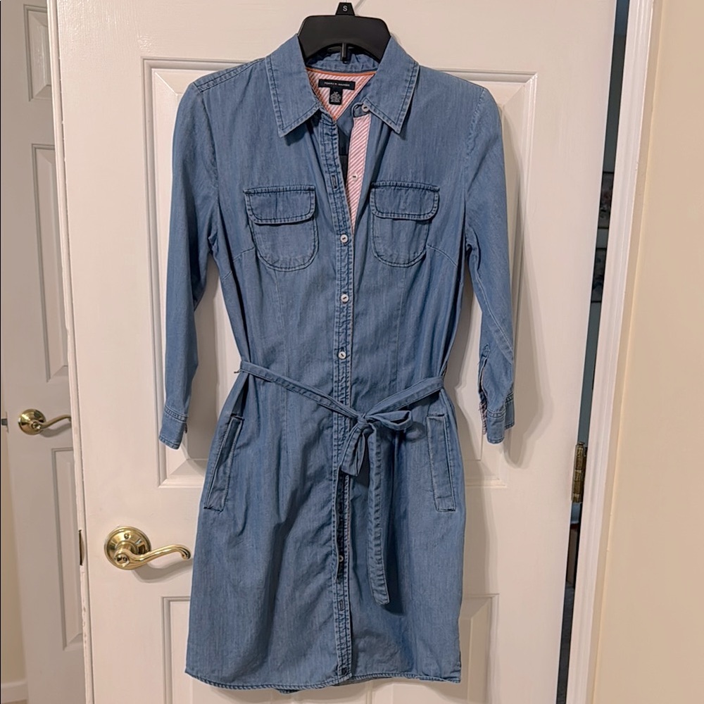 Tommy Hilfiger Blue Long Sleeve Shirt Dress